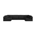Elsie 152" Black Fabric Upholstered 6pc. Modular Sectional - Sec6A