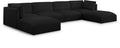 Elsie 152" Black Fabric Upholstered 6pc. Modular Sectional - Sec6C