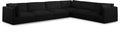 Elsie 152" Black Fabric Upholstered 6pc. Modular Sectional - Sec6D