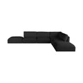 Elsie 152" Black Fabric Upholstered 6pc. Modular Sectional - Sec6E