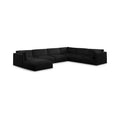 Elsie 152" Black Fabric Upholstered 7pc. Modular Sectional - Sec7A