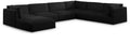 Elsie 152" Black Fabric Upholstered 7pc. Modular Sectional - Sec7A