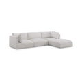 Elsie 114" Cream Fabric Upholstered 4pc. Modular Sectional - Sec4A