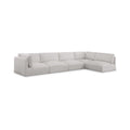 Elsie 152" Cream Fabric Upholstered 5pc. Modular Sectional - Sec5B