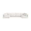 Elsie 152" Cream Fabric Upholstered 6pc. Modular Sectional - Sec6A