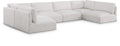Elsie 152" Cream Fabric Upholstered 6pc. Modular Sectional - Sec6A