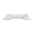Elsie 152" Cream Fabric Upholstered 6pc. Modular Sectional - Sec6C