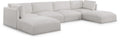 Elsie 152" Cream Fabric Upholstered 6pc. Modular Sectional - Sec6C