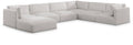 Elsie 152" Cream Fabric Upholstered 7pc. Modular Sectional - Sec7A
