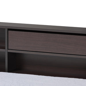 Faraday Dark Brown Wood Finish Storage Corner Bed