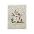 Square Antiqued Mirrored Bird-D