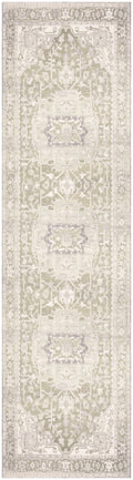 Vintage Washables Green Vintage Polyester Area Rug