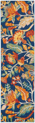 Allur Navy Multicolor Bohemian Polypropylene Area Rug