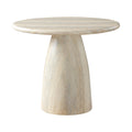 Darcy 36" Natural Travertine Finish Concrete Indoor / Outdoor Dining Table