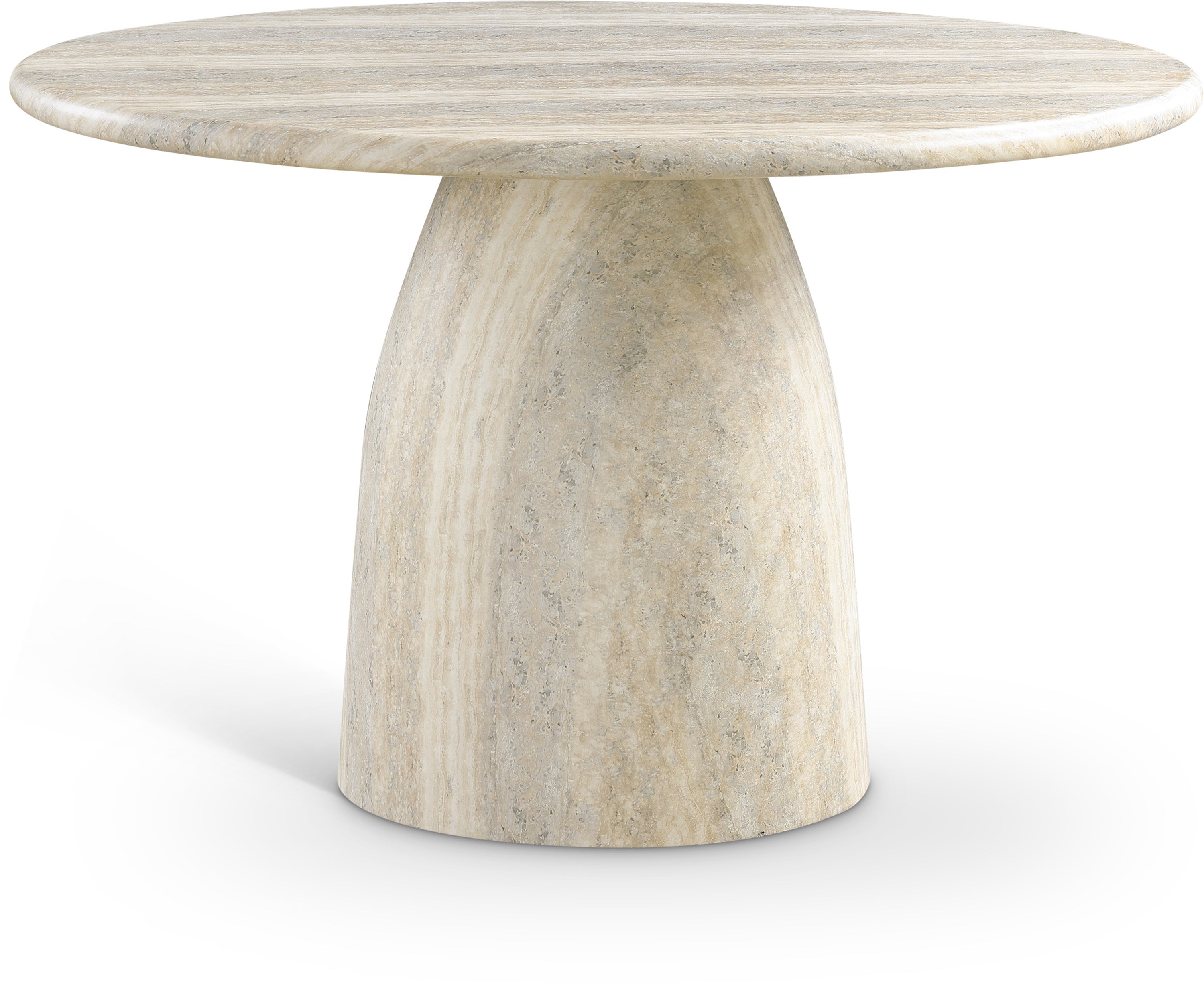 Cosenza Travertine Finish Indoor / Outdoor Concrete Dining Table in Beige