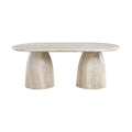 Darcy 78" Natural Travertine Finish Concrete Indoor / Outdoor Dining Table (3 Boxes)