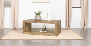 Benton Rectangular Solid Wood Coffee Table in Natural
