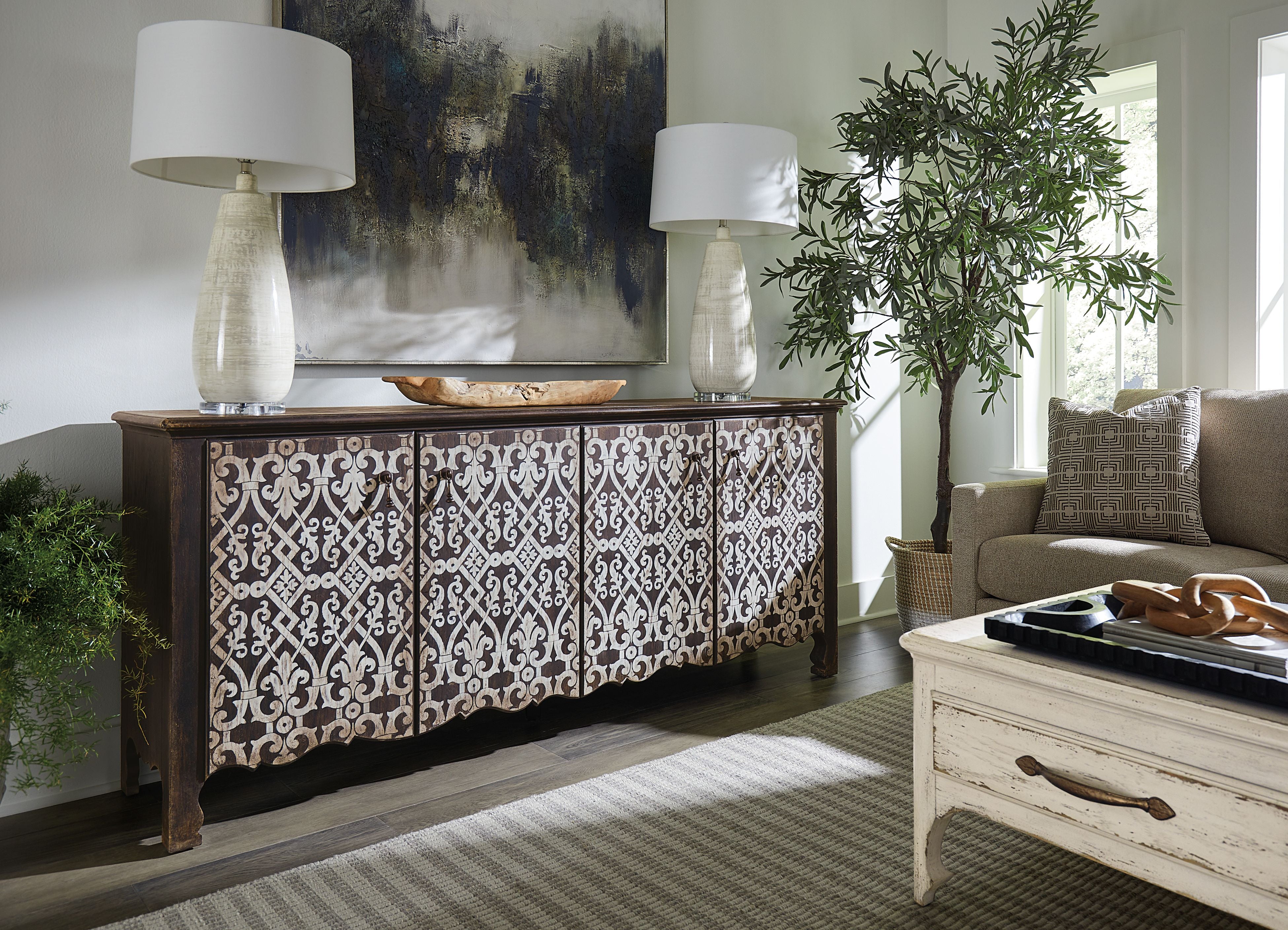 Americana Entertainment Credenza – Molasses Oak, Storage