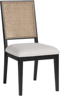 Capri Cream Linen Textured Fabric Upholstered Dining Chair - C