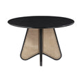 Capri 48" Oak Veneer And Natural Cane Dining Table