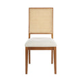 Capri Cream Linen Textured Fabric Upholstered Dining Chair - C