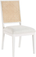 Capri Cream Linen Textured Fabric Upholstered Dining Chair - C