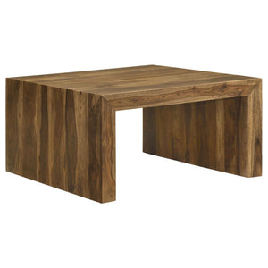 Odilia Square Solid Wood Coffee Table in Auburn