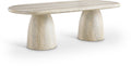 Cosenza Travertine Finish Indoor / Outdoor Concrete Dining Table in Beige