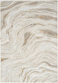 Glitz Grey Gold Modern Polyester Area Rug