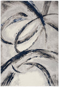 Splash Grey Navy Modern Polypropylene Area Rug