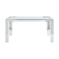 Chinon 60" Chrome Glass Top, Acrylic And Steel Base Dining Table