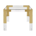 Chinon 38" Gold GlassTop, Acrylic And Steel Base Dining / Game Table