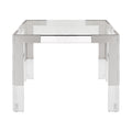 Chinon 38" Chrome Glass Top, Acrylic And Steel Base Dining / Game Table