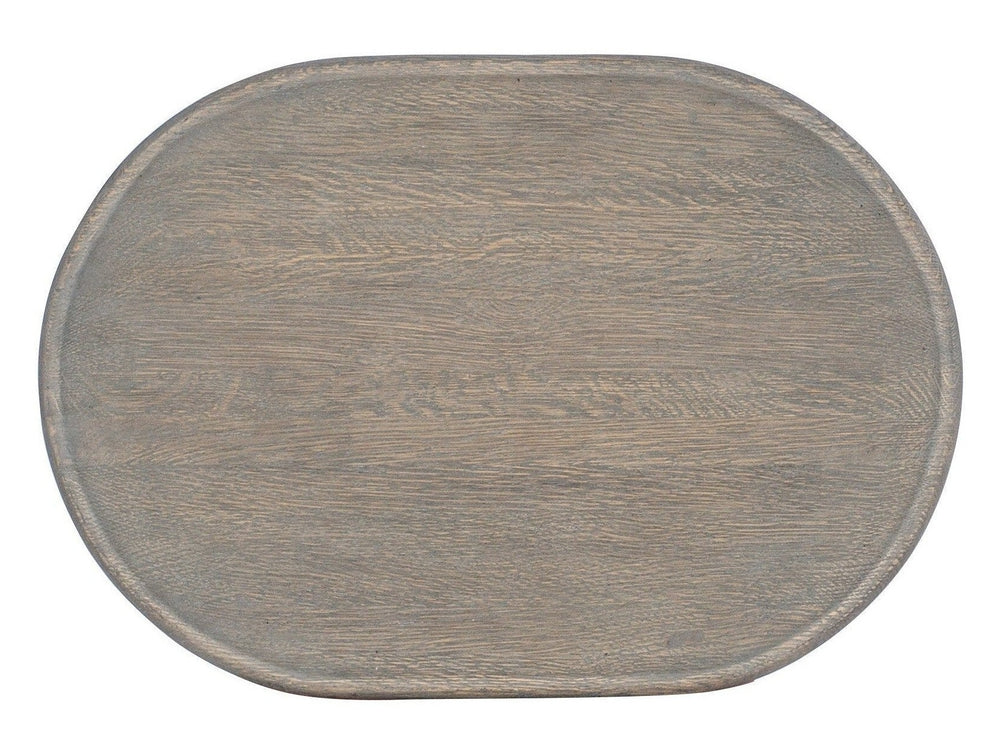 Wood Spot Table in Light Mindi Solid Wood with Oval Top