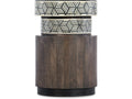 Vector Round Side Table – Dark Wood with Bone Inlay Top
