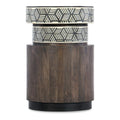 Vector Round Side Table – Dark Wood with Bone Inlay Top