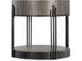 Skyline Side Table with Starburst Veneer & Metal Legs