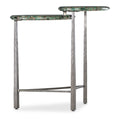 Antares End Table with Green Stone Tops & Metal Base