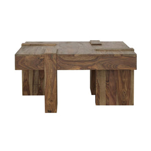 Samira Wooden Square Coffee Table in Natural Sheesham