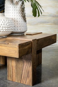 Samira Wooden Square Coffee Table in Natural Sheesham