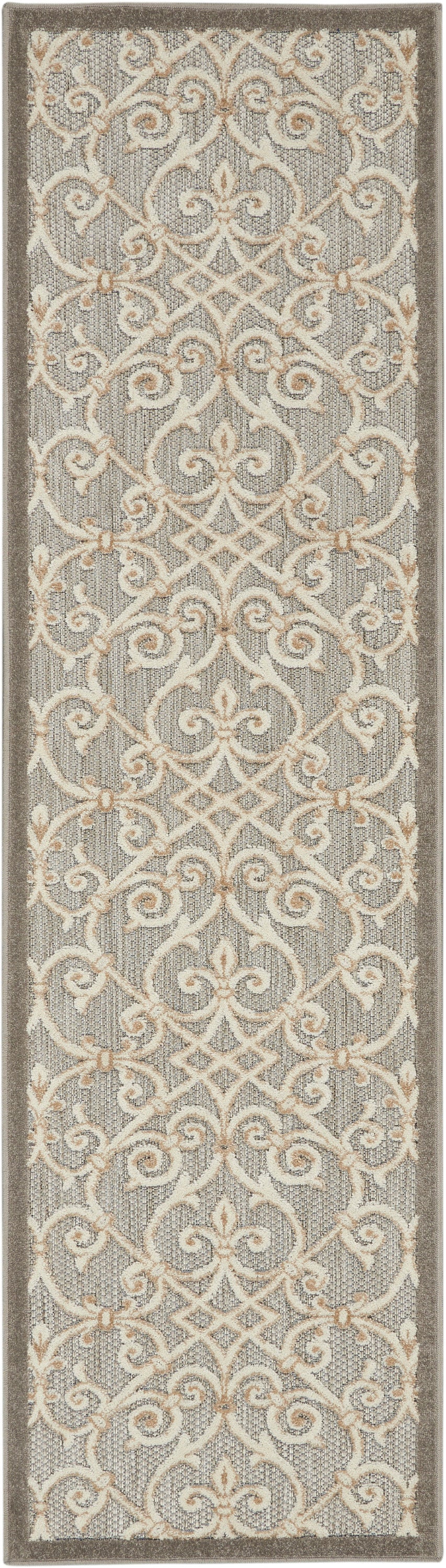 Aloha Natural Contemporary Polypropylene Area Rug - 2'3" x 8'