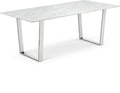 Chambery 78" Chrome Marble Veneer Top And Chrome Steel Base Dining Table