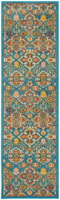 Allur Turquoise Ivory Bohemian Polypropylene Area Rug
