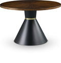 Rupert 48" Brown Ashburl Veneer Top And Iron Base Dining Table