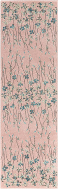 Tranquil Pink Contemporary Polypropylene Area Rug