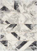 Elation Ivory Grey Modern Polypropylene Area Rug