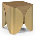 Clarinda Brown Oak Wood And Iron End Table