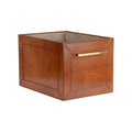 Leather Storage Cube - Cognac
