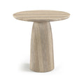 Vanessa 42" Travertine Concrete Indoor/Outdoor Bar Table
