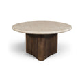 Palladia Brown Travertine And Mango Wood Coffee Table